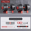 4-in-1 Adjustable Dumbbell Set 10 kg (22 lb) Convertible Dumbbell Kettlebell Barbell with Push-Up Stand