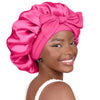 Women's Long Tail Satin Sleeping Bonnet with Wide Stretchy Spandex Band, One Size