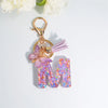 Sequin Letter Keychain with Tassel & Butterfly Charm – Initial A-Z Resin Keyring for Women, Bag & Car (55mm / 2.2 in)