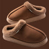 Women's Plush Fleece-Lined Winter Slippers, Non-Slip Soft-Sole Indoor House Shoes