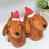 Dachshund Plush Slippers for Women — Non-Slip Fuzzy Indoor House Shoes Cute Wiener Dog Winter Gift