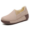 Women's Winter Cow Suede Loafers — Plush Wool-Lined Platform Moccasins, Warm Slip-On Flats