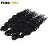 Synthetic Braiding Hair Extensions 24 in (60 cm) Loose Deep Wave Ombre Brown Rainbow Twist Crochet 3-Pack