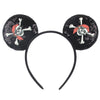 Mickey & Minnie Sequin Ear Headband with Bow – Disney-Inspired Hairband for Women & Kids, Party Cosplay
