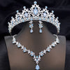 Opal Blue Bridal Tiara Jewelry Set – Crown, Necklace & Earrings for Wedding, Prom & Pageant