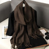 Women's Winter Scarf, Thick Cashmere-Look Pashmina Shawl with Tassels, Windproof Wrap, 175+ cm (69+ in) — 62 Colors