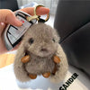 Fluffy Rabbit Pom Pom Keychain 3.93 in (10 cm) Plush Bunny Bag Charm Cute Car Key Ring Gift for Women & Girls