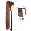 34-Inch (86 cm) Clip-In Synthetic Ponytail Hair Extension — Blonde Wrap-Around Long Straight Hairpiece
