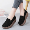 Women's Suede Slip-On Loafers – Flat Platform Moccasins, Casual Round-Toe Flats