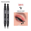 2-in-1 Liquid Eyeliner Pen with Moon Stamp, Waterproof Long-Lasting Black