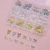 120-Pack 3D Gold Metal Nail Charms Bow Butterfly Diamond Star Nail Art Decorations