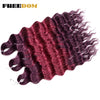Synthetic Braiding Hair Extensions 24 in (60 cm) Loose Deep Wave Ombre Brown Rainbow Twist Crochet 3-Pack