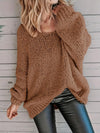 Women's Plus Size Cable Knit Sweater Solid Color Round Neck Long Sleeve Jumper for Fall & Winter