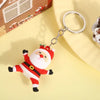 Santa and Reindeer Resin Christmas Keychain - Cute Cartoon Pendant Key Ring Charm for Backpack Purse Ornament
