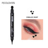 2-in-1 Liquid Eyeliner Pen with Moon Stamp, Waterproof Long-Lasting Black