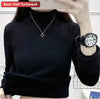 Women's Turtleneck Velvet Lined Knit Sweater - Thick Warm Slim Pullover