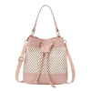 Straw Drawstring Bucket Crossbody Bag – Large Capacity Beach Messenger Shoulder Bag