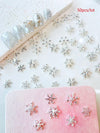 50pcs Gold & Silver 3D Snowflake Nail Art Charms - Alloy Metal Christmas Nail Decorations DIY Accessories