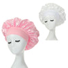 2-Pack Milk Satin Wide-Brim Hair Bonnets for Women – Elastic Band Sleep & Protective Caps