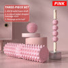 3-Piece Massage Set - Spiky Massage Ball, Hand Roller & Foam Roller for Foot and Body Relief