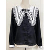 Kawaii Jirai Kei Lolita Y2K Japanese Style Peter Pan Collar Blouse Long Sleeve Sweet Bow Casual Aesthetic Top