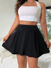 Plus Size Women's Summer Pleated Knit Skirt - Elastic Waist Above-Knee Mini