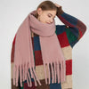Luxury Cashmere-Blend Winter Scarf for Women – Thick Warm Shawl with Tassels, Soft Fluffy Solid & Plaid