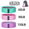 3-Pack Fabric Resistance Hip Bands - Glute & Thigh Booty Loops for Workout, Squats, Yoga & Strength Training