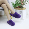 Faux Fur Mule Cork Slippers – Fluffy Indoor/Outdoor Closed-Toe Women's Mules