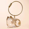 Dog Hair Storage Keychain Pendant Cute Resin Dog Fur Keeper Bag Charm for Car Keys, Couples & Gifts