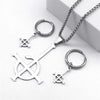 Azazel Stainless Steel Ghost Pendant Necklace – Neo-Gothic Link Chain, Unisex Geometric Pendant