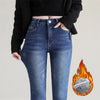 Women's Thermal Fleece Skinny Jeans – Warm Winter Stretch Velvet-Lined Pencil Pants
