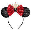 Disney Mickey Mouse Sequin Ears Headband with Bow - Halloween Party Cosplay Hairband for Women & Kids