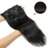 Natural Black Remy Clip-In Human Hair Extensions 7-Piece Set 12-24 in (30-60 cm)