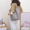 Large Genuine Cowhide Leather Tote Bag - Soft Women's Commuter Shoulder Bucket Handbag