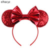 Disney Sequined Mouse Ear Headband with Rainbow Bow, Festival Party Hairband for Women & Girls
