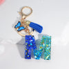 Acrylic Alphabet (A-Z) Tassel Keychain with Crystal Butterfly Charm - Fashion Key Ring Gift for Women