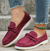 Women's British Style Slip-On Loafers Retro Flat Flannel Loafers Round Toe Large Sizes Available