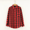 Women's Flannel Plaid Shirt - Loose Cotton-Poly Long Sleeve Button-Down with Pockets
