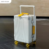 Front-Opening Polycarbonate Carry-On Spinner with Aluminum Frame, Laptop Compartment, USB Charging Port & Lock