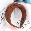 Women's Wide Knotted Turban Headband Solid Color Casual Wide Side Hairband