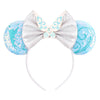 Sequin Snowflake Mouse Ear Headband with 5\" (12.7 cm) Bow – Kids & Adults Festival Party Cosplay Hairband