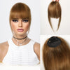 Natural Blunt Cut Black Clip-In Bangs 100% Human Hair Fringe Lightweight Wispy Extension