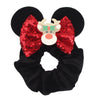 Disney Mouse Ears Sequin Velvet Bow Elastic Headband 4 in (10 cm) – Women's & Girls Party Hair Accessory