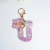 Sequin Letter Keychain with Tassel & Butterfly Charm – Initial A-Z Resin Keyring for Women, Bag & Car (55mm / 2.2 in)