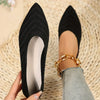 Pointed Toe Knitted Slip-On Flats for Women — Casual Office Ballet Loafers