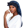 Women long Oversized Elastic Satin Bonnet Sleeping Cap With Ribbon Breathable Sleeping Cap Turban Sleep Headwear Bandanas