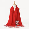 Red Cashmere Tassel Scarf Shawl Soft Winter Pashmina Wrap for Women