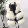 Women's Faux Fur Plush Vest – Sleeveless Zipper Waistcoat with PU Leather Trim, Cozy Autumn/Winter Outerwear