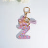 Sequin Letter Keychain with Tassel & Butterfly Charm – Initial A-Z Resin Keyring for Women, Bag & Car (55mm / 2.2 in)